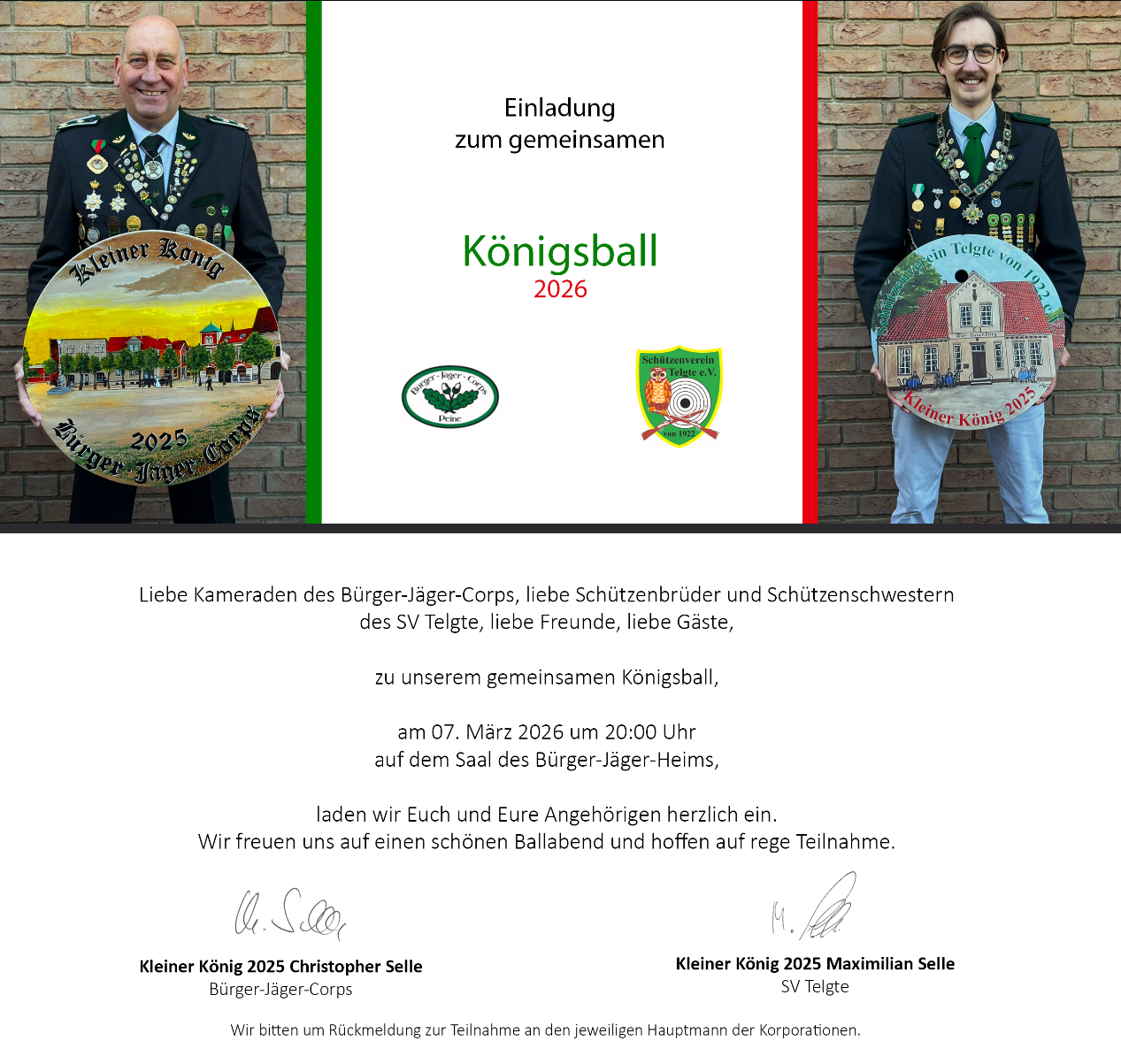 Einladung zum gemein. Königsball 2026